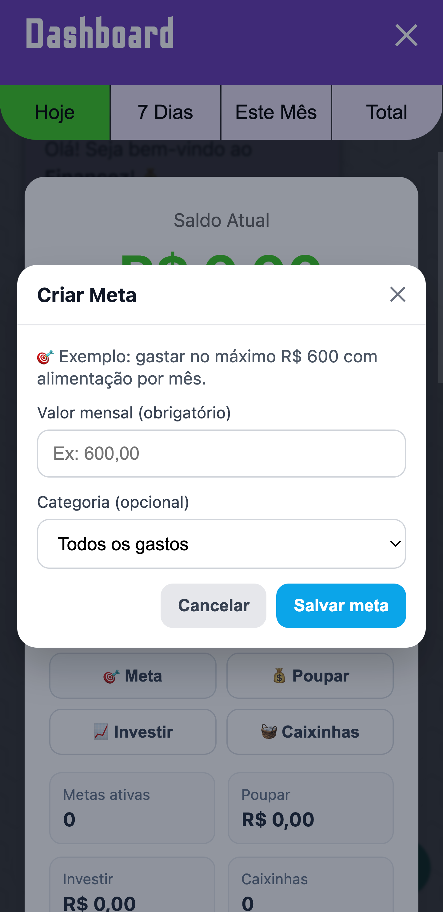 Metas de Gastos