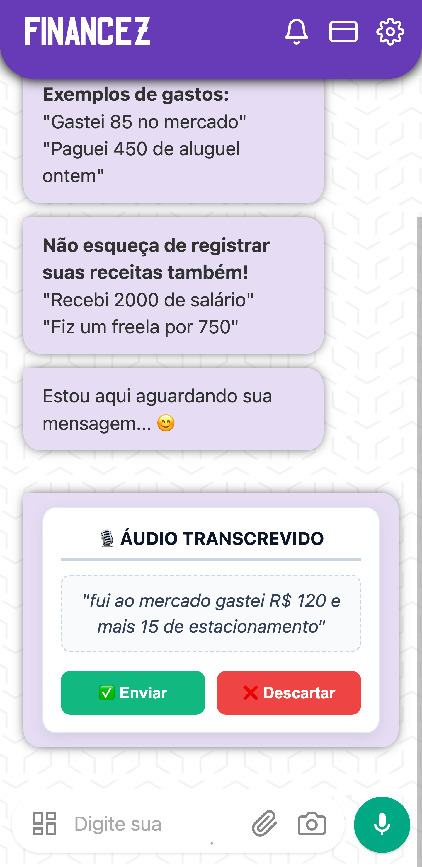 Transcrição de Áudio Financez